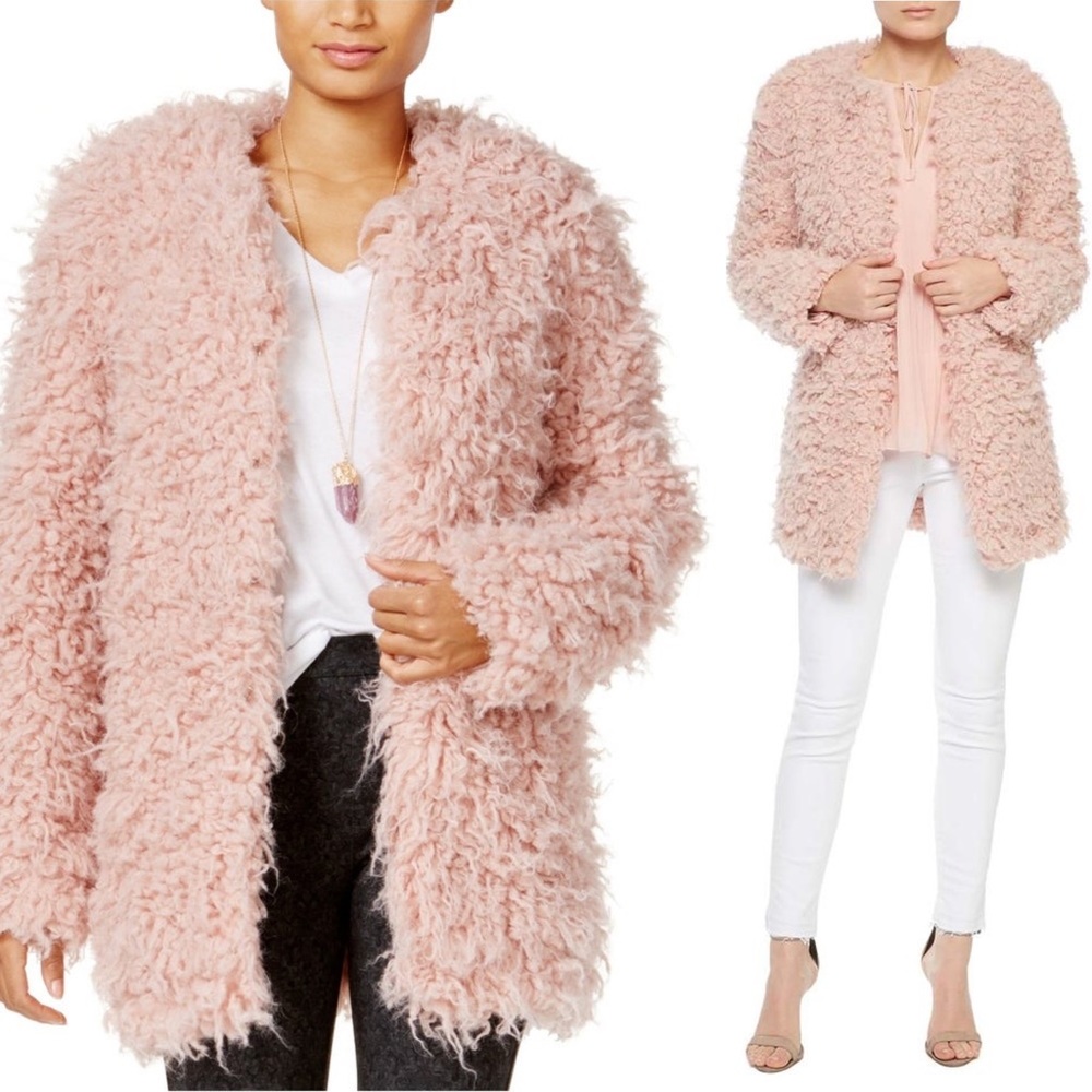 SANCTUARY. Pink Fuzzy Coat. - Picture 2 of 8